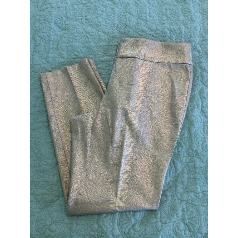 Alfani Woman Metallic Croc Dress Pants Button Fly NWOT